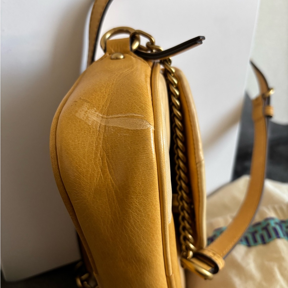 Tory Burch Patchwork Leather Crossbody in Tan & Cream - Picture 5 of 6